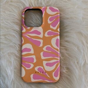 Burga iPhone 14 Pro Max Orange & Pink Graphic Pattern Phone Case